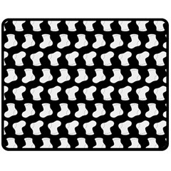 Black And White Cute Baby Socks Illustration Pattern Two Sides Fleece Blanket (medium) by GardenOfOphir