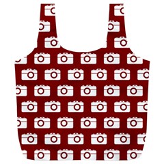 Modern Chic Vector Camera Illustration Pattern Full Print Recycle Bag (xl) by GardenOfOphir