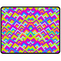 Colorful Trendy Chic Modern Chevron Pattern Two Sides Fleece Blanket (medium) by GardenOfOphir