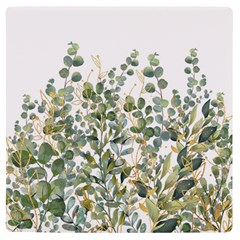 Gold And Green Eucalyptus Leaves Uv Print Square Tile Coaster  by Jack14