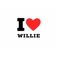I Love Willie Two Sides Premium Plush Fleece Blanket (extra Small) by ilovewhateva