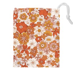Flowers Petals Leaves Floral Print Drawstring Pouch (4xl) by Ravend