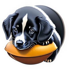 Dog Animal Cute Pet Puppy Pooch Wooden Puzzle Round by Semog4