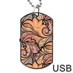 Colorful Paisley Background Artwork Paisley Patterns Dog Tag Usb Flash (one Side) by Semog4