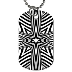 Fractal Star Mandala Black And White Dog Tag (two Sides) by Semog4