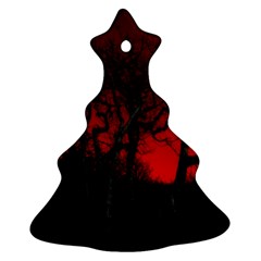 Dark Forest Jungle Plant Black Red Tree Ornament (christmas Tree)  by Semog4