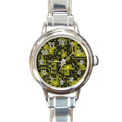 Background Graphic Beautiful Wallpaper Yellow Round Italian Charm Watch by Jancukart