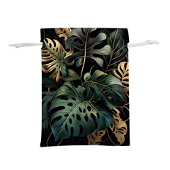 Tropical Leaves Leaf Foliage Monstera Nature Home Lightweight Drawstring Pouch (l) by Jancukart