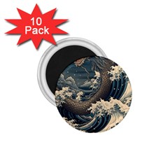 Sea Dragon Kanagawa Sea Monster 1 75  Magnets (10 Pack)  by Jancukart