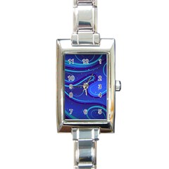 Spiral Shape Blue Abstract Rectangle Italian Charm Watch by Jancukart