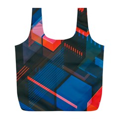 Minimalist Abstract Shaping  Abstract Digital Art Full Print Recycle Bag (l) by Jancukart