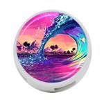 Retro Wave Ocean 4-Port USB Hub (Two Sides) Front