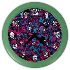Grafitti Graffiti Abstract Artwork Digital Color Wall Clock by Semog4