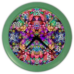 Flower Patterns Abstract Pattern Digital Art Color Wall Clock by Semog4