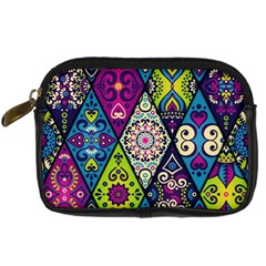 Ethnic Pattern Abstract Digital Camera Leather Case by Semog4
