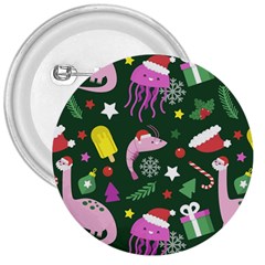 Colorful Funny Christmas Pattern 3  Buttons by Semog4