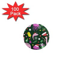 Colorful Funny Christmas Pattern 1  Mini Magnets (100 Pack)  by Semog4