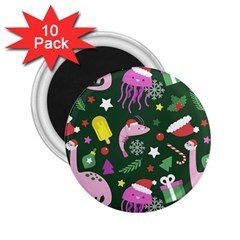 Colorful Funny Christmas Pattern 2 25  Magnets (10 Pack)  by Semog4