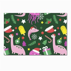 Colorful Funny Christmas Pattern Postcard 4 x 6  (pkg Of 10) by Semog4