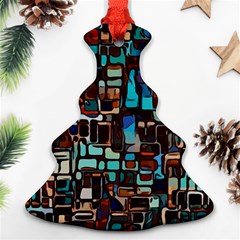 Stained Glass Mosaic Abstract Christmas Tree Ornament (two Sides) by Semog4