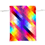 Abstract Background Colorful Pattern Lightweight Drawstring Pouch (XL) Back