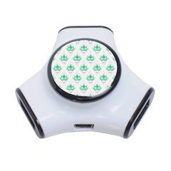 Plant Pattern Green Leaf Flora 3-port Usb Hub by Semog4
