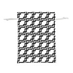 Pattern-monochrome-repeat Lightweight Drawstring Pouch (S) Back
