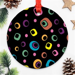 Abstract-background-retro-60s-70s Ornament (round) by Semog4