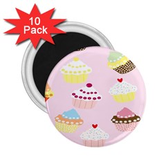 Cupcakes Wallpaper Paper Background 2 25  Magnets (10 Pack)  by Semog4