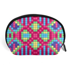 Checkerboard-squares-abstract---- Accessory Pouch (large) by Semog4