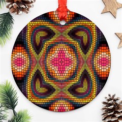 Kaleidoscope Art Pattern Ornament Ornament (round) by Semog4