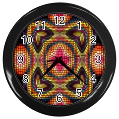 Kaleidoscope Art Pattern Ornament Wall Clock (black) by Semog4