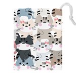 Cute Cat Couple Seamless Pattern Cartoon Drawstring Pouch (4XL) Front