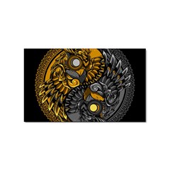 Yin Yang Owl Doodle Ornament Illustration Sticker Rectangular (10 Pack) by Semog4