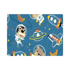 Seamless Pattern Funny Astronaut Outer Space Transportation Premium Plush Fleece Blanket (mini) by Semog4
