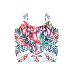 Lotus Feathers Boho Watercolor Full Print Recycle Bag (s) by Salman4z