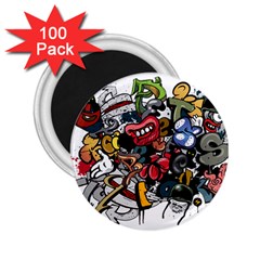 Mural Graffiti Paint 2 25  Magnets (100 Pack)  by Salman4z