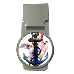 Anchor Watercolor Painting Tattoo Art Anchors And Birds Money Clips (round)  by Salman4z