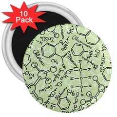 Multicolored Chemical Bond Illustration Chemistry Formula Science 3  Magnets (10 Pack)  by Salman4z