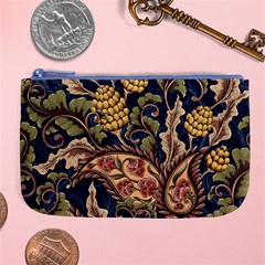 Leaves Flowers Background Texture Paisley Large Coin Purse by Salman4z