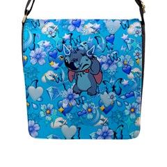Blue Stitch Aesthetic Flap Closure Messenger Bag (l) by Salman4z