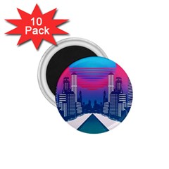 Retro Cityscape Artist Artwork Digital Art 1 75  Magnets (10 Pack)  by Salman4z