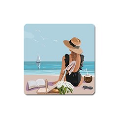 Rest By The Sea Square Magnet by SychEva