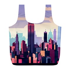 New York Skyline Cityscape Nyc New York City Landmark Full Print Recycle Bag (l) by Jancukart