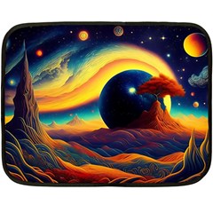 Surrealist Fantasy Dream Nature Two Sides Fleece Blanket (mini) by Jancukart