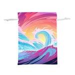 Waves Ocean Sea Tsunami Nautical 9 Lightweight Drawstring Pouch (M) Back