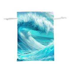 Tsunami Waves Ocean Sea Nautical Nature Water Tidal Lightweight Drawstring Pouch (m) by Jancukart