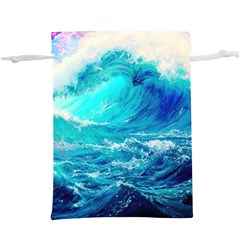 Tsunami Waves Ocean Sea Nautical Nature Water Nature Lightweight Drawstring Pouch (xl) by Jancukart