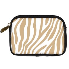 Brown Zebra Vibes Animal Print  Digital Camera Leather Case by ConteMonfrey