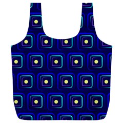 Blue Neon Squares - Modern Abstract Full Print Recycle Bag (xxl) by ConteMonfrey